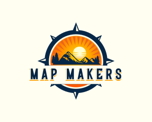 Compass Mountain Peak logo design