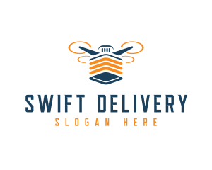 Drone Delivery Courier logo design