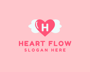 Feminine Love Heart Wings logo