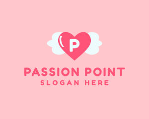 Feminine Love Heart Wings logo design