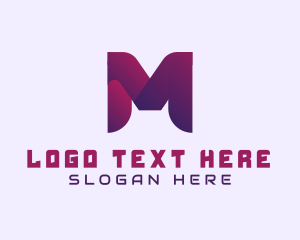 Purple Startup Letter M logo