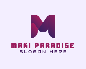 Purple Startup Letter M logo design