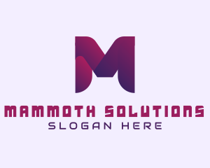 Purple Startup Letter M logo design