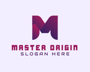 Purple Startup Letter M logo design