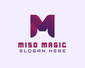 Purple Startup Letter M logo design