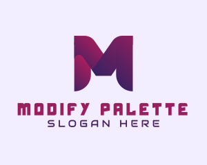 Purple Startup Letter M logo design