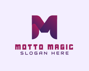 Purple Startup Letter M logo design