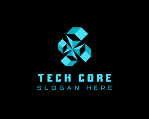 Tech Artificial Intelligence Cube logo design