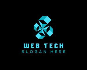 Tech Artificial Intelligence Cube logo design