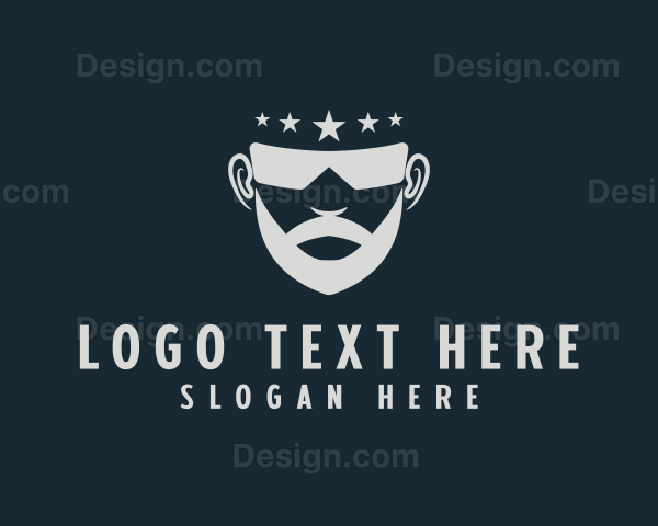 Man Beard Sunglasses Logo