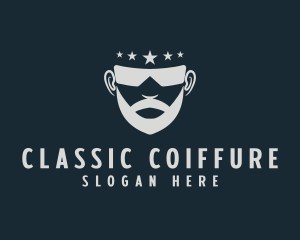 Man Beard Sunglasses logo design