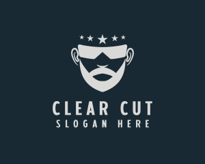 Man Beard Sunglasses logo design