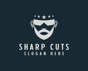 Man Beard Sunglasses logo design