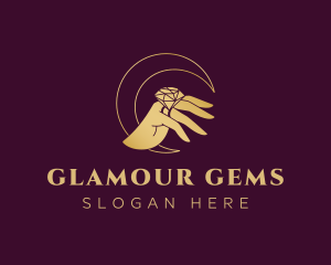 Hand Diamond Ring logo design