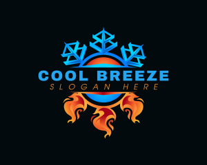 Fire Ice HVAC logo design