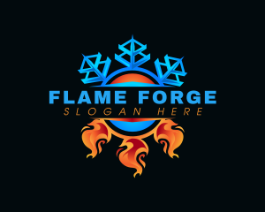 Fire Ice HVAC logo design