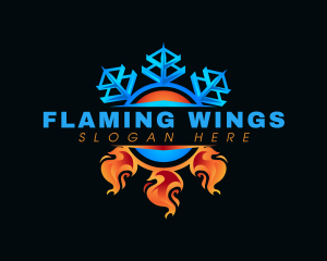 Fire Ice HVAC logo design