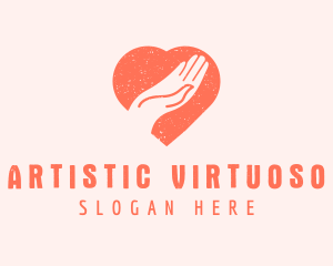 Heart Hand Charity Donation logo design