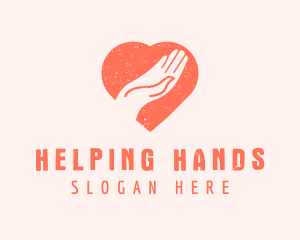 Heart Hand Charity Donation logo design