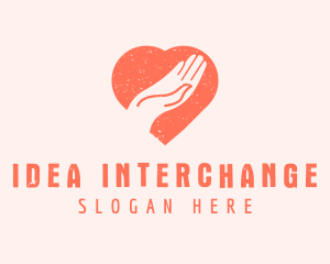 Heart Hand Charity Donation logo design