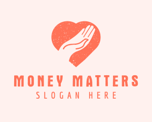 Heart Hand Charity Donation logo design