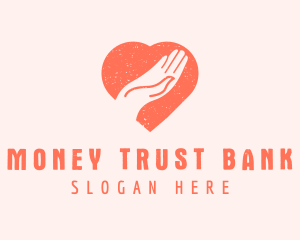 Heart Hand Charity Donation logo design