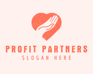 Heart Hand Charity Donation logo design