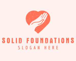 Heart Hand Charity Donation logo design