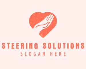 Heart Hand Charity Donation logo design