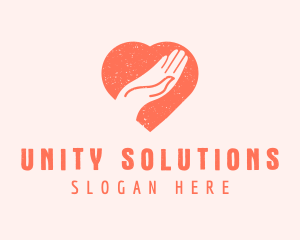 Heart Hand Charity Donation logo design