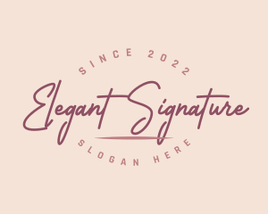 Red Fashion Cursive logo design