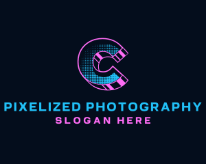 Modern Digital Tech Letter C logo design