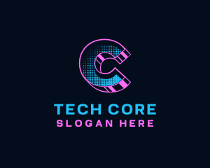 Modern Digital Tech Letter C logo design