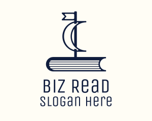 Blue Book Ship logo design