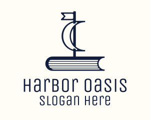 Blue Book Ship logo design