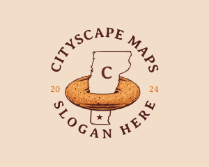 Cider Doughnut Vermont Map logo design