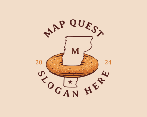 Cider Doughnut Vermont Map logo design