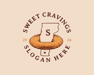 Cider Doughnut Vermont Map logo design