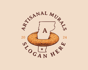 Cider Doughnut Vermont Map logo design