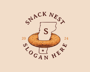 Cider Doughnut Vermont Map logo design