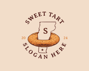 Cider Doughnut Vermont Map logo design