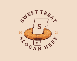 Cider Doughnut Vermont Map logo design