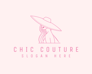 Lady Clothing Hat logo design