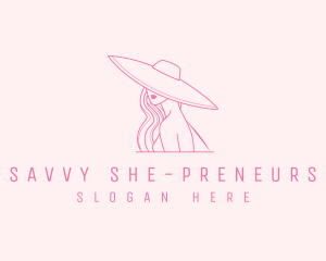 Lady Clothing Hat logo design