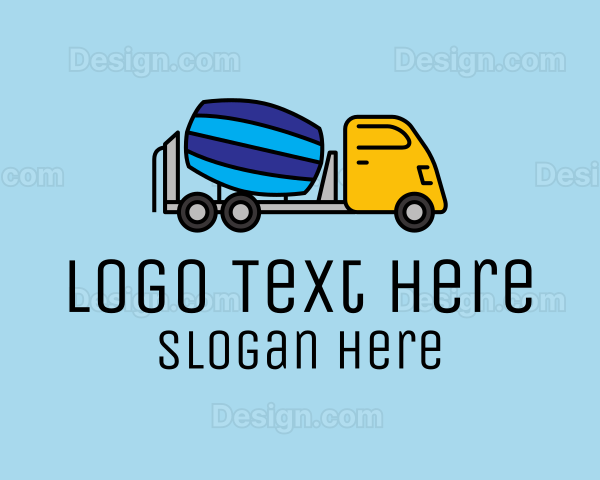 Multicolor Cement Truck Logo