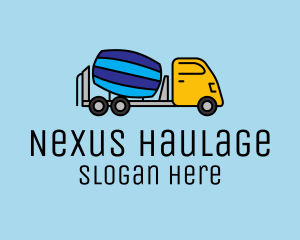 Multicolor Cement Truck  logo design