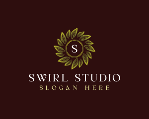 Leaf Swirl Wellness logo design