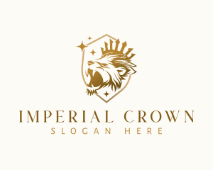 Lion Crown Majesty logo design