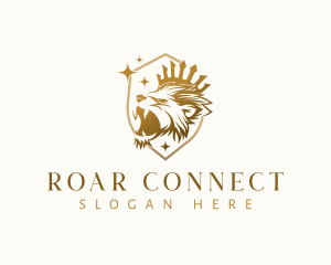 Lion Crown Majesty logo design