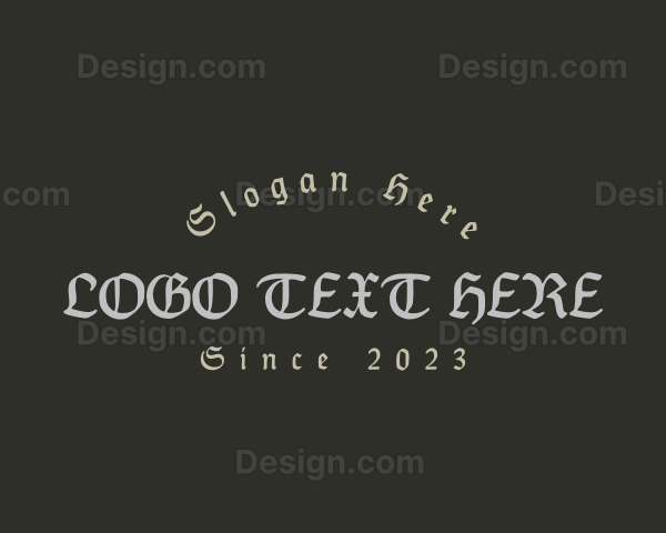 Gothic Tattoo Typography Logo